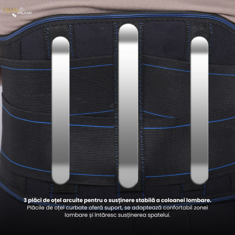 Centura Magnetica, 24 Magneti Inclusi, Tije Metalice Pentru Sustinere, Pentru Durerile de Spate, Suport Maxim, Neagra [2]