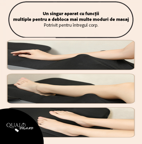 Husa de scaun pentru masaj Shiatsu 2D 3D QUAL BRAND®, cu functie de incalzire si masaj, cu role mobile si presiune, telecomanda inclusa, masare gat, umeri, spate si coapse, pentru relaxare, pentru dur [4]