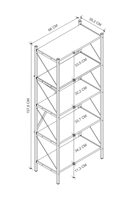 Bibliotecă metalică cu 5 rafturi [4]