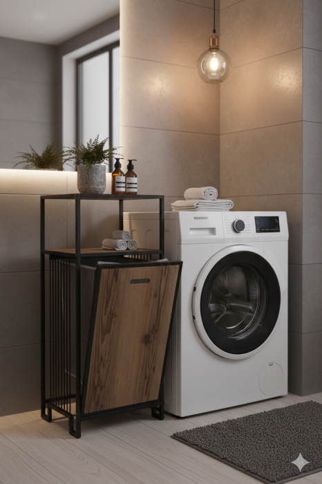 Coșul de rufe cu 2 polițe în stil industrial [2]