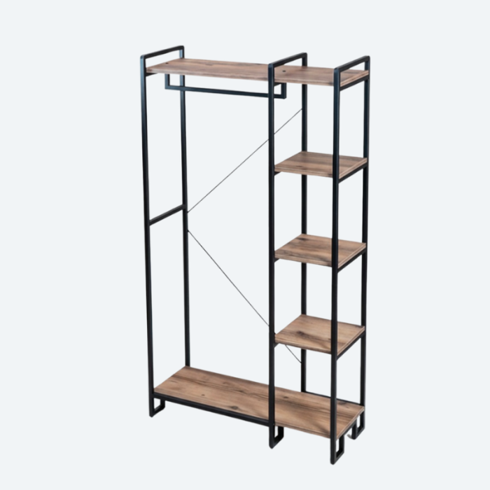 Cuier pentru haine cu rafturi și suport pentru umerașe [3]