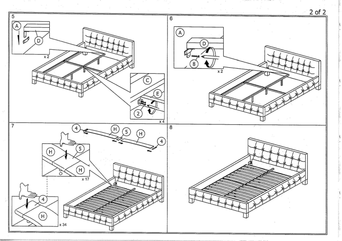 Pat gri din textil 160x200 cm Barcelona [3]