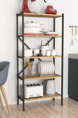 Mobilier Qubaro Practic - Bibliotecă metalică cu 5 rafturi