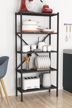 Mobilier Qubaro Practic - Bibliotecă metalică cu 5 rafturi