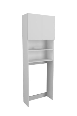 Dulap din PAL pentru Mașina de Spălat, cu Uși și Rafturi de Depozitare, Alb, Economisire Spațiu [2]