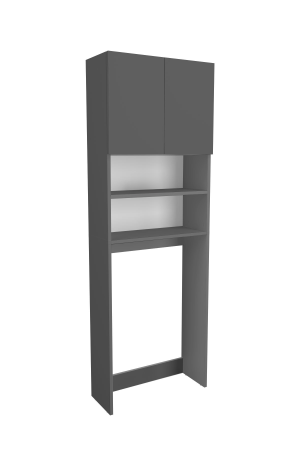 Dulap din PAL pentru Mașina de Spălat, cu Uși și Rafturi de Depozitare, Alb, Economisire Spațiu [3]