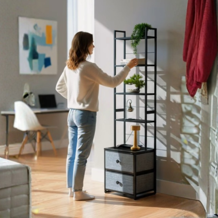 Mobilier Qubaro Metalic - Etajera moderna pentru dormitor mic