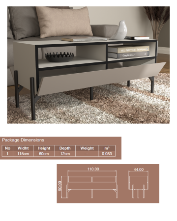 LIVING - Masuta Living - Puzzle - 110x50x44 cm - comanda la 30 zile