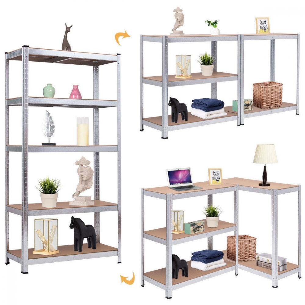 2 x Raft metalic SmartStorage 5 polite, 180x90x45 cm, 100 kg/polita MDF, galvanizat [2]
