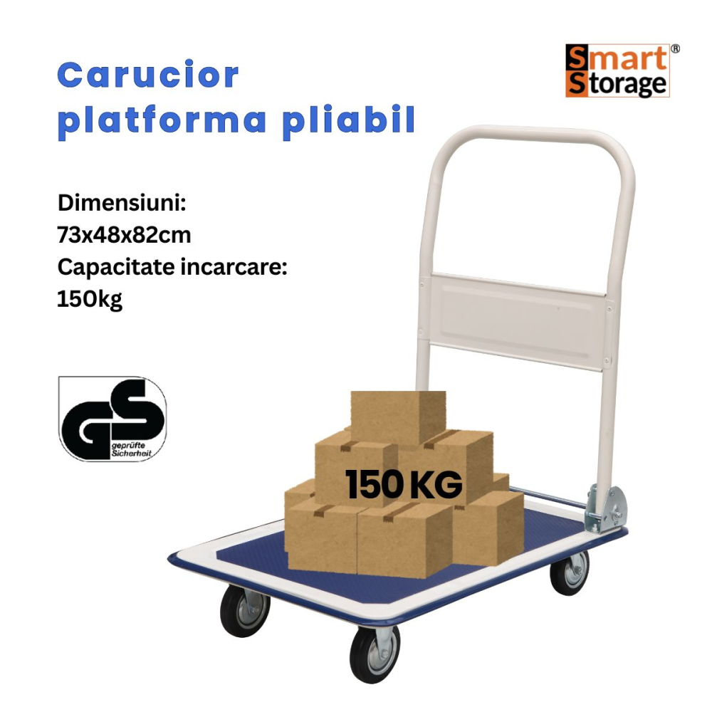 Carucior platforma transport marfa SmartStorage pliabil, 150kg [2]