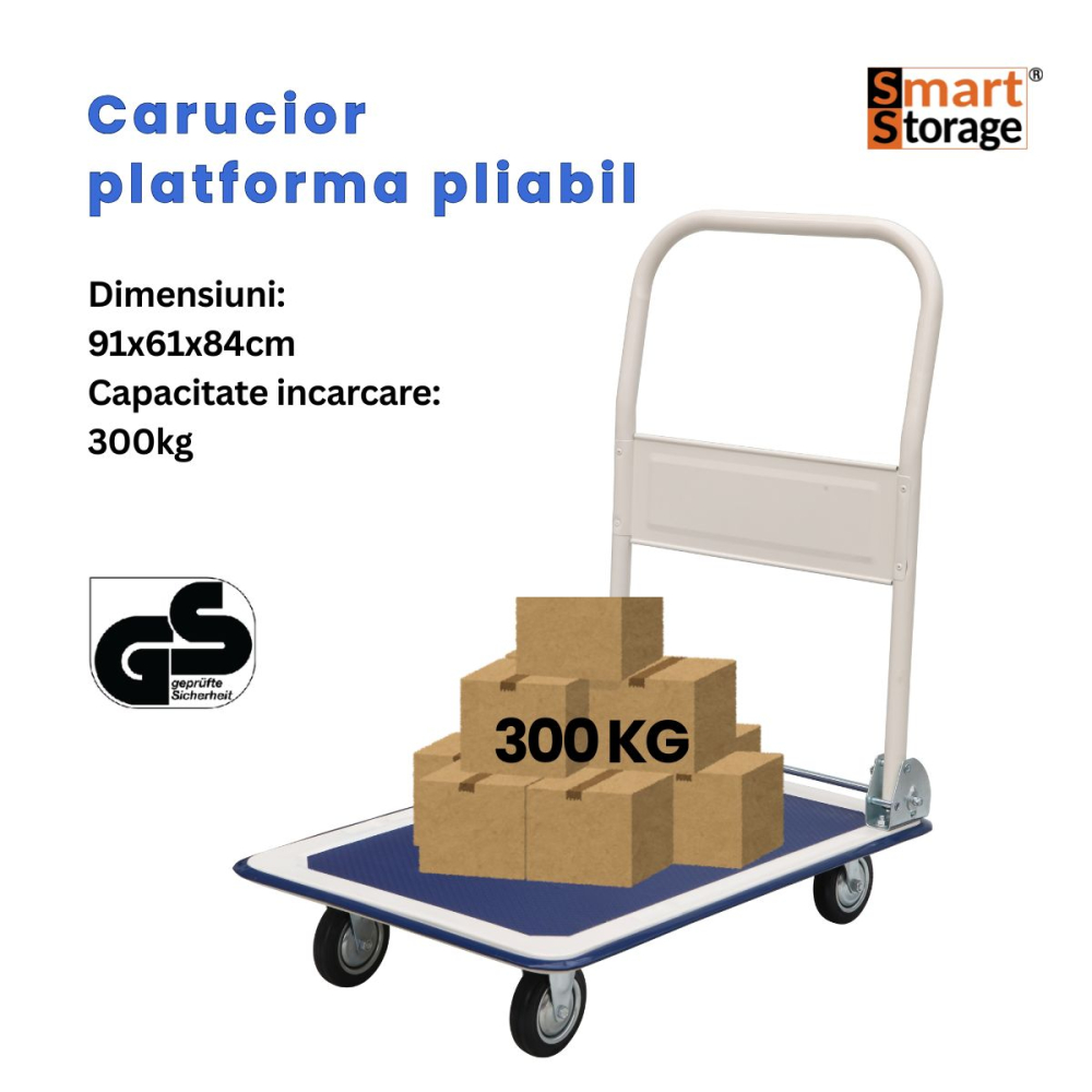 Carucior SmartStorage transport marfa platforma 91x61cm pliabil 300kg [2]