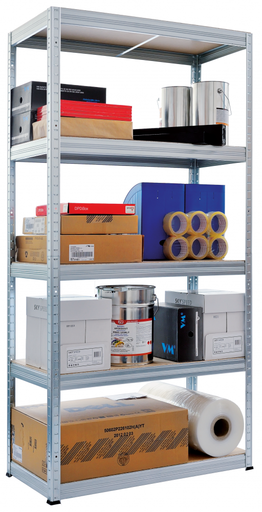 Raft metalic depozitare SmartStorage 5 polite, 180x90x40 cm, 250 kg/polita MDF, galvanizat [4]