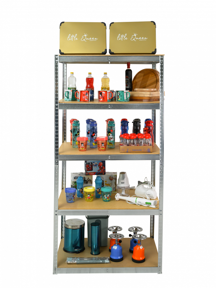 Raft metalic SmartStorage 5 polite, 180x90x45 cm, 100 kg/polita MDF, galvanizat [2]