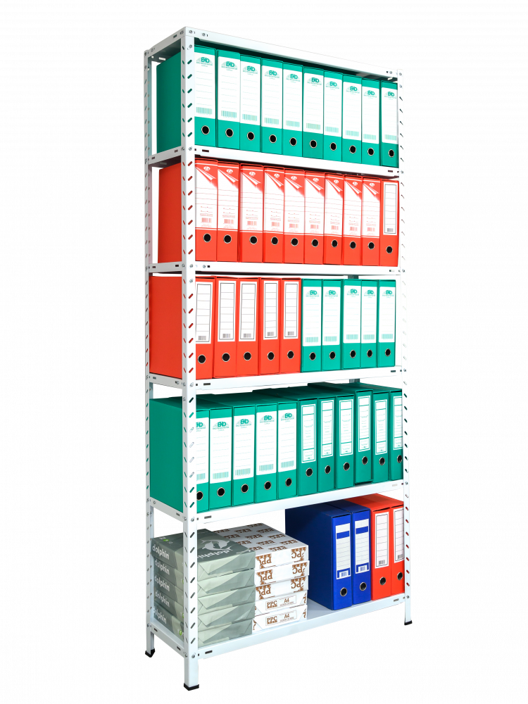 Raft metalic SmartStorage 5 polite,188x75x40 cm, 80 kg/polita metalica, alb [2]