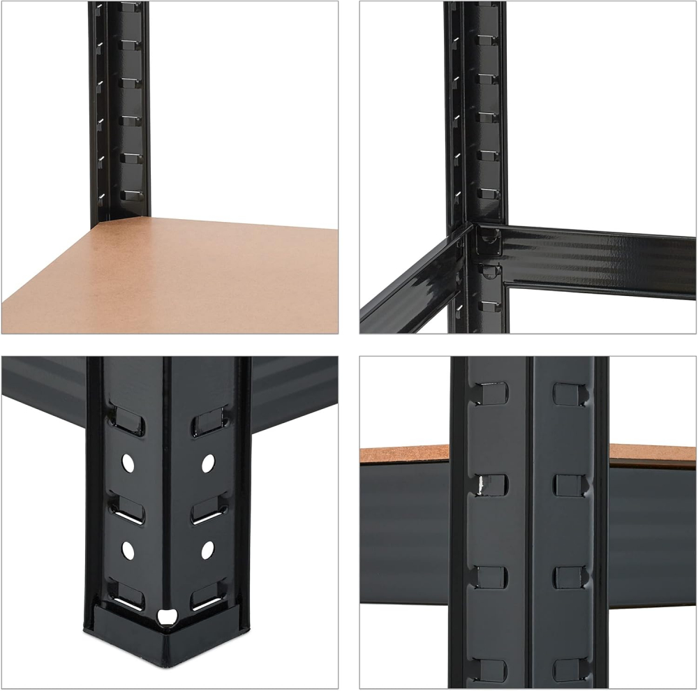 Set raft colt  SmartStorage 1x 180x90x90x40cm + 2x 180x120x40,  5 polite, 175 kg/polita MDF, gri antracit [5]