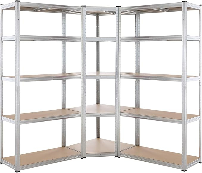 Set raft colt  SmartStorage Pro 1 x 180x90x90x50cm + 2 x 180x100x50,  5 polite, 250 kg/polita MDF, galvanizat [1]