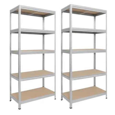 Rafturi metalice polita MDF - 2 x Raft metalic SmartStorage 5 polite, 180x100x30 cm, 100 kg/polita MDF, galvanizat