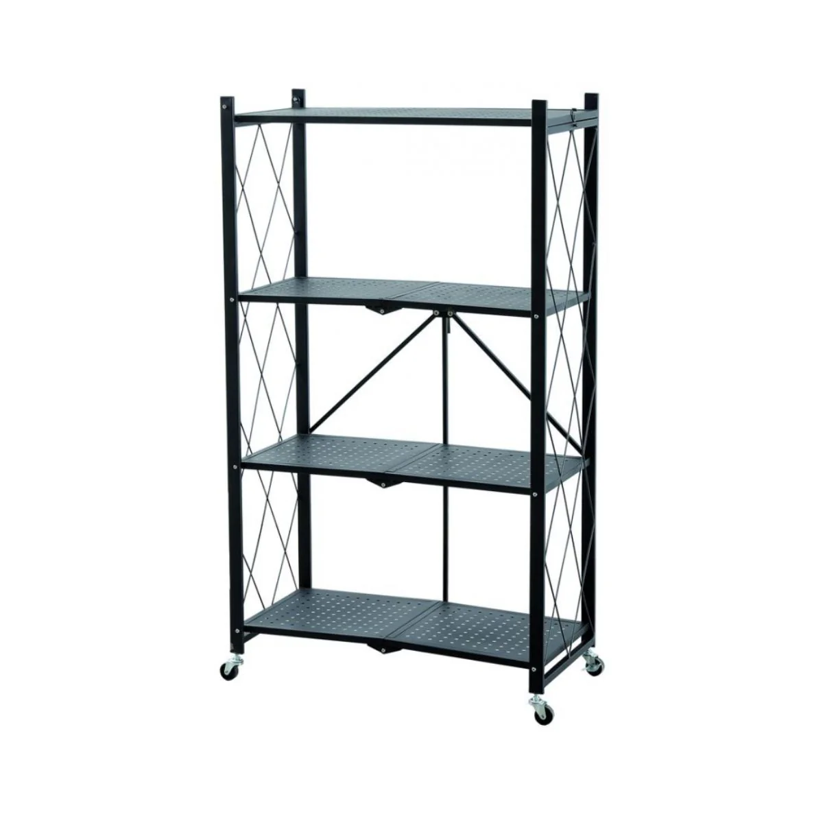Rafturi metalice polita metal - Raft metalic decorativ  SmartStorage 125x71x34cm, 4 polite metalice, 40kg/polita, negru