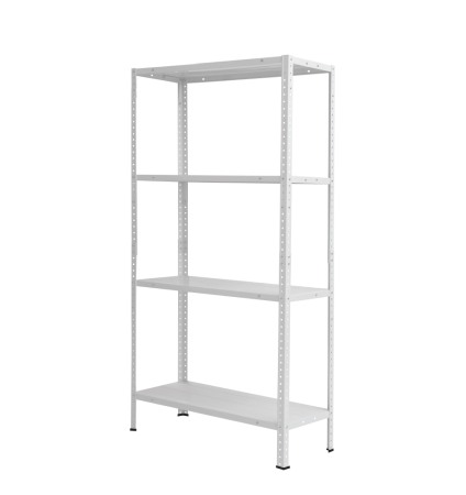 Rafturi metalice polita metal - Raft metalic depozitare SmartStorage 4 polite,150x75x30 cm, 50 kg/polita metalica, alb