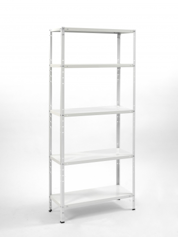 Rafturi metalice polita metal - Raft metalic SmartStorage 5 polite,170x75x30 cm, 75 kg/polita metalica, alb