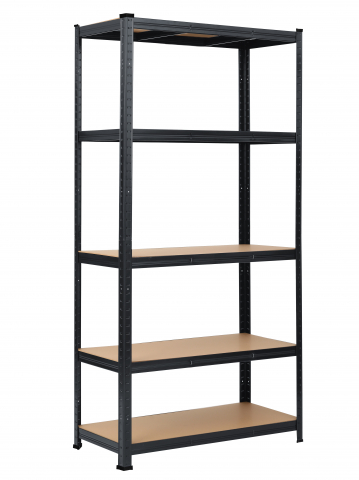 Rafturi metalice polita MDF - Raft metalic  SmartStorage 5 polite, 180x90x30 cm, 175 kg/polita MDF, gri antracit