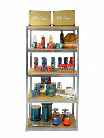 Raft metalic SmartStorage 5 polite, 180x90x45 cm, 100 kg/polita MDF, galvanizat [1]