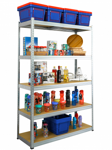 Raft metalic depozitare SmartStorage Pro 5 polite, 180x120x40 cm, 250 kg/polita MDF, galvanizat [3]