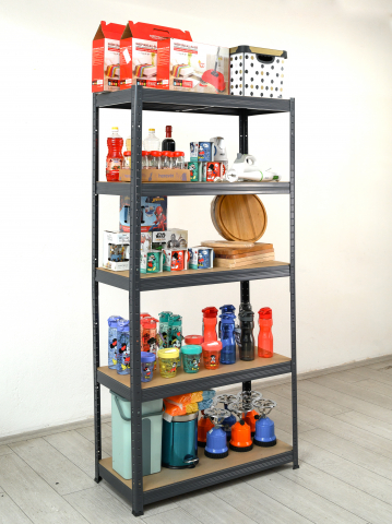 Raft metalic SmartStorage, 5 polite, 180x100x40cm, 175 kg/polita MDF , gri antracit [1]