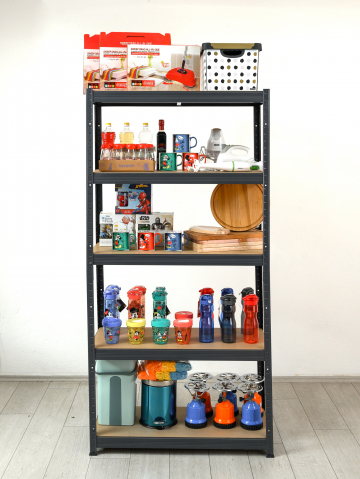 Raft metalic SmartStorage 5 polite, 180x120x40cm,175 kg/polita MDF, gri antracit [1]