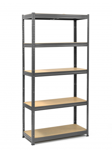 Rafturi metalice polita MDF - Raft metalic SmartStorage, 5 polite, 180x120x45cm, 175 kg/polita MDF, gri antracit
