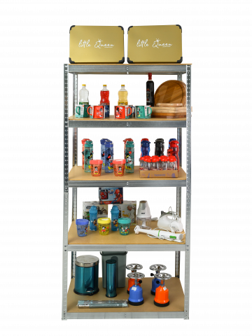 Raft metalic depozitare SmartStorage 5 polite, 180x75x30 cm, 100 kg/polita MDF, galvanizat [3]