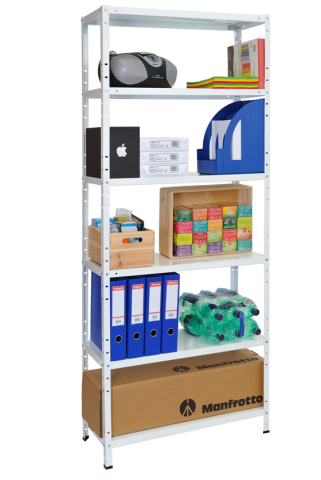 Raft metalic SmartStorage 5 polite,188x100x40 cm, 80 kg/polita metalica, alb [1]