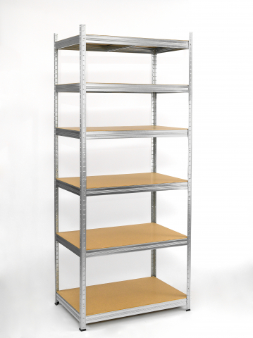 Rafturi metalice polita MDF - Raft metalic SmartStorage 6 polite, 220x100x50 cm, 175 kg/polita MDF, galvanizat