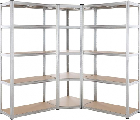 Rafturi metalice polita MDF - Set raft colt  SmartStorage 1x 180x90x90x40cm + 2x 180x100x40,  5 polite, 175 kg/polita MDF, galvanizat