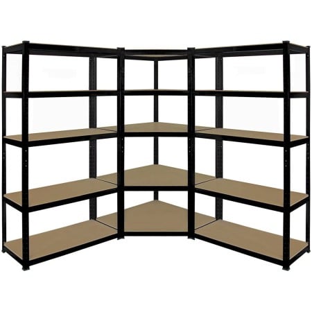 Set raft colt  SmartStorage 1x 180x90x90x45cm + 2x 180x90x45,  5 polite, 175 kg/polita MDF, gri antracit [0]