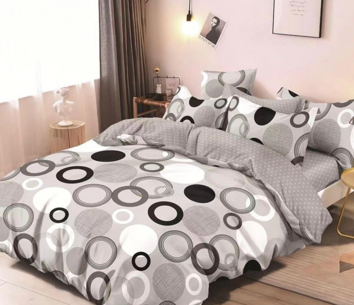 Lenjerie Din Bumbac Tip Finet 6 Piese Pentru Pat Dublu [1]