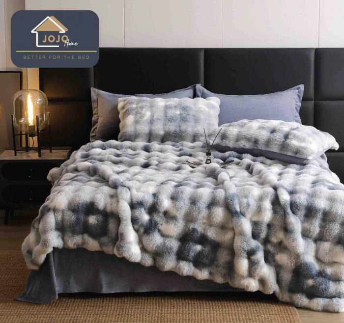 Lenjerie De Pat Pufoasa Rabbit Luxury Edition, 6 Piese, Gri, RL-LCI-1 [1]