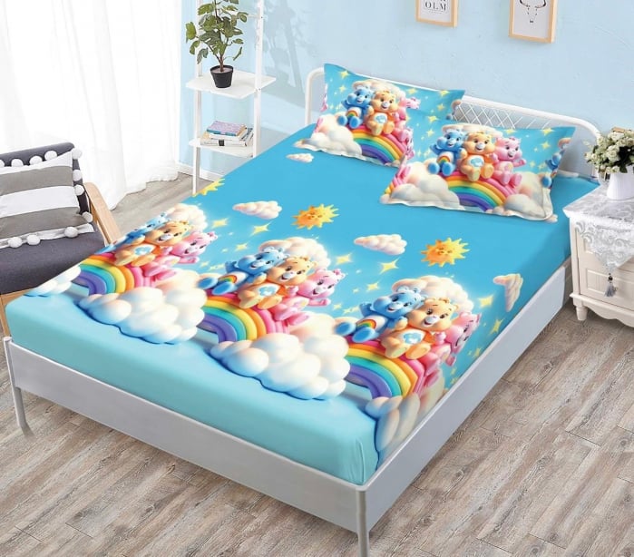 Husa de pat cu elastic din Bumbac Finet + 2 Fete de Perna [1]