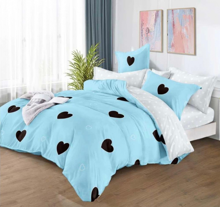 Lenjerie Din Bumbac Tip Finet 6 Piese Pentru Pat Dublu [1]