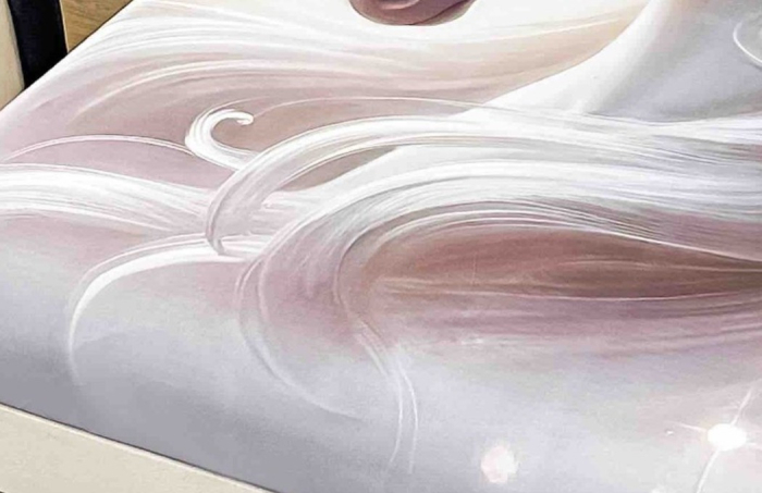 Husa de Pat cu Elastic Bumbac Finet 5D, Pat Dublu, cu 2 Fete de Perna, 160x200 cm - Crem, Unicorn [3]