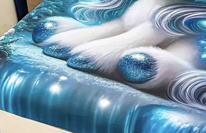 Husa de Pat cu Elastic Bumbac Finet 5D, Pat Dublu, cu 2 Fete de Perna, 160x200 cm - Turcoaz, Bufnita [3]