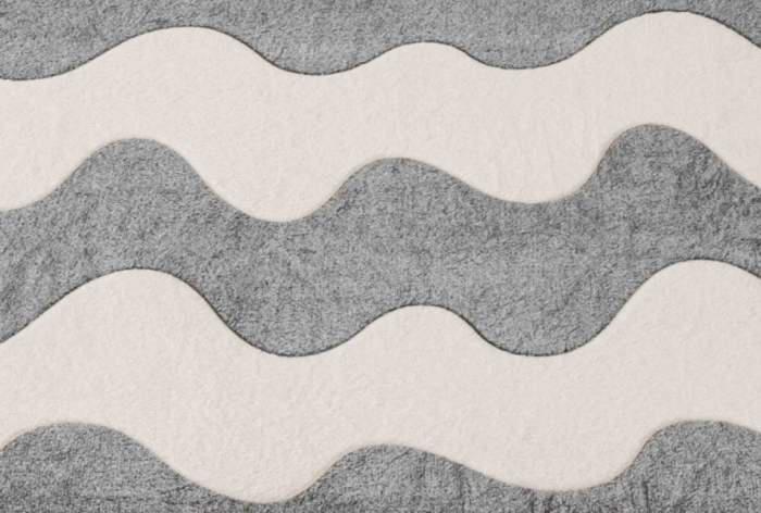 Husa de Pat Cocolino, 180x200, cu Elastic - Gri, Valuri [3]