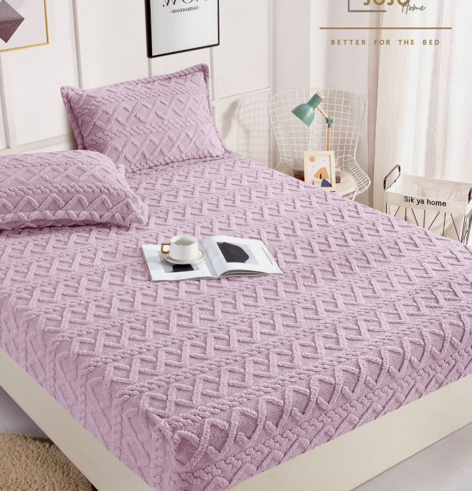 Husa de Pat Cocolino, 180x200, cu Elastic - Mov Deschis [2]