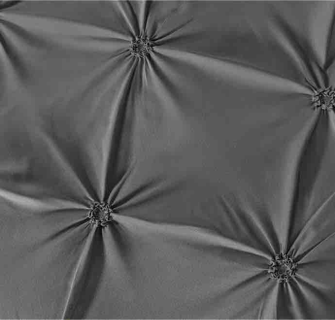 Lenjerie de Pat Bumbac Finet, Pat Dublu, 6 Piese, Cearceaf cu Elastic, cu Pliuri - Gri Inchis [2]