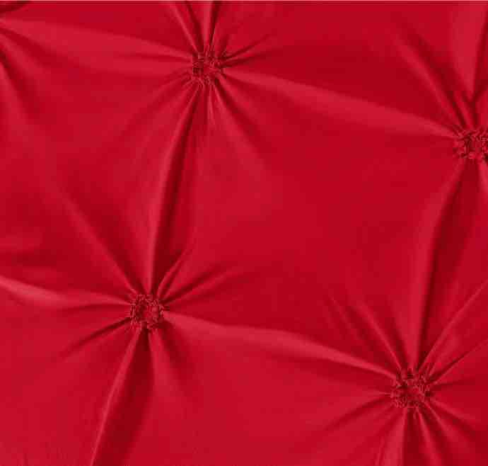 Lenjerie de Pat Bumbac Finet, Pat Dublu, 6 Piese, Cearceaf cu Elastic, cu Pliuri - Rosu [2]