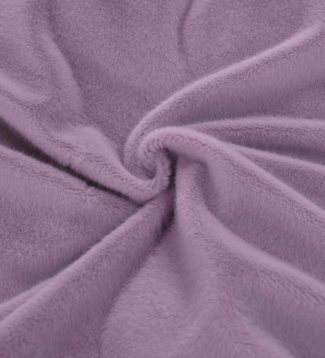 Lenjerie de pat, cu Broderie, Cocolino tip Blăniță Iepure, 2 Persoane, 6 Piese, cu ELASTIC - Mov [5]