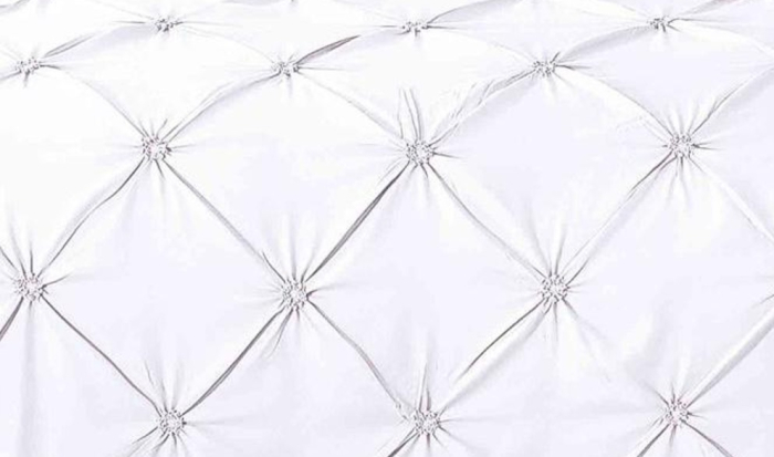 Lenjerie de Pat Bumbac Finet cu Pliuri, Pat Dublu, 6 Piese, Cearceaf cu Elastic - Alb [3]