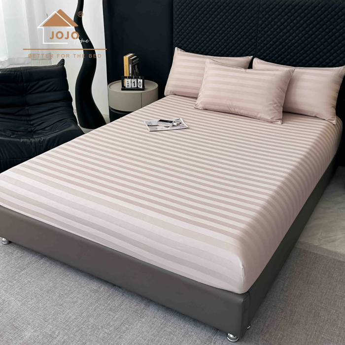 Lenjerie De Pat Damasc Bumbac 100% - 6 Piese - Roz [5]