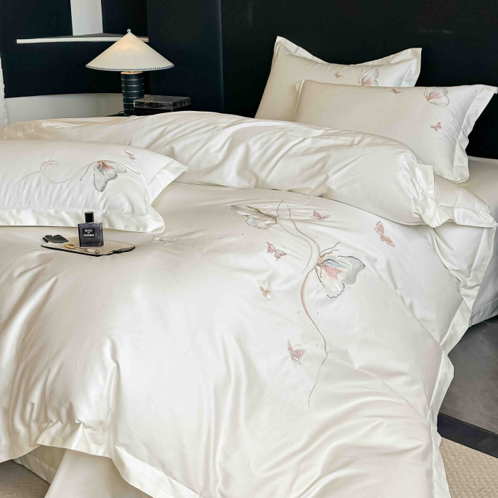 Lenjerie de pat Deluxe, 100% Bumbac Satinat, cu broderie, 4 piese [4]