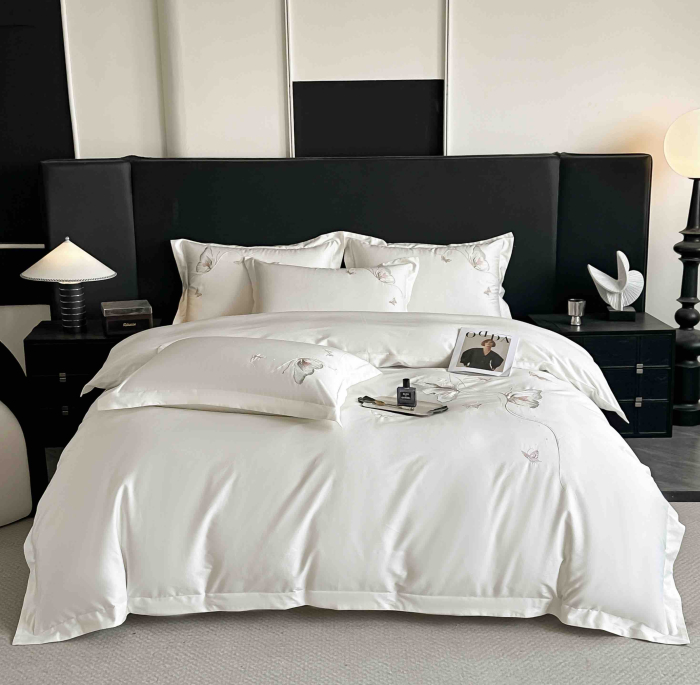 Lenjerie de pat Deluxe, 100% Bumbac Satinat, cu broderie, 4 piese [3]